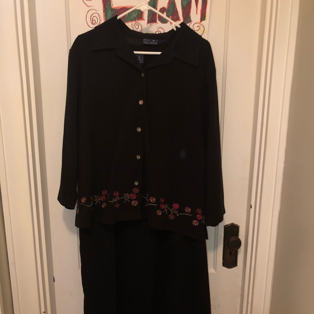 Jane Ashely Woman 1X dress w/ jacket black, brown